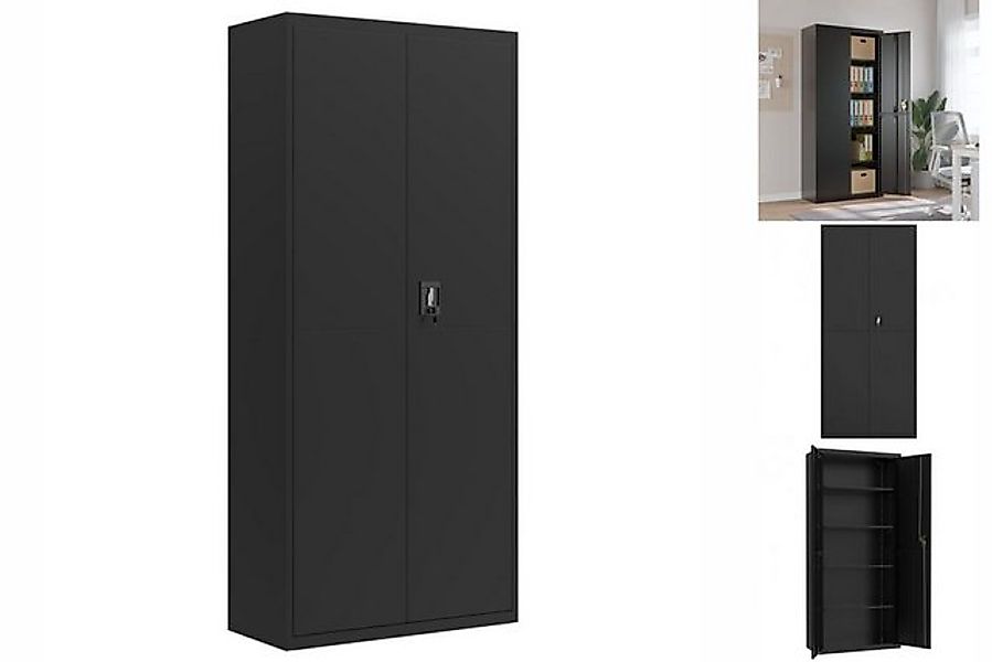 vidaXL Aktenschrank Aktenschrank Schwarz 90x40x200 cm Stahl günstig online kaufen