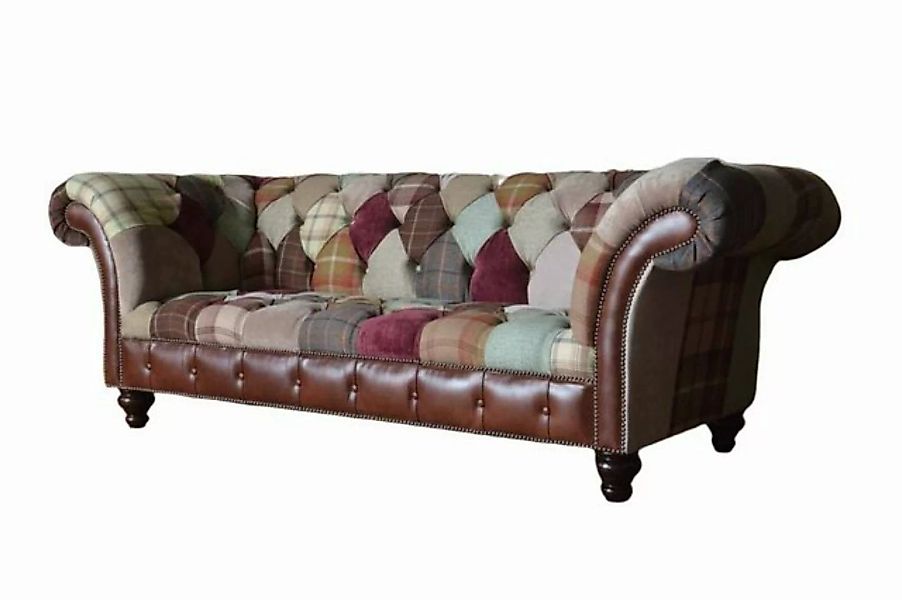 JVmoebel Sofa Sofa 3-Sitzer Couch Design Braun Chesterfield Polster Sitz Te günstig online kaufen