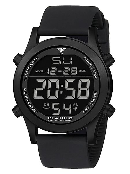 KHS Digitaluhr Digital-Platoon Schwarz Silikonband günstig online kaufen