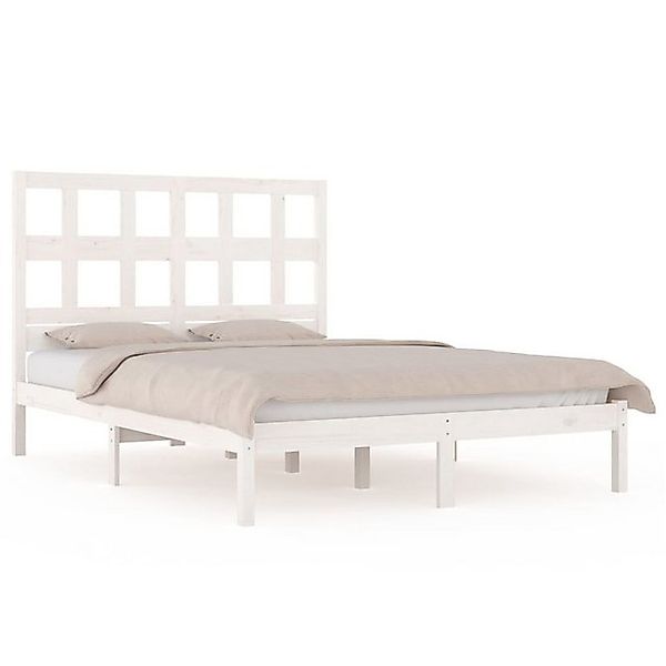 vidaXL Bettgestell Massivholzbett Weiß Kiefer 200x200 cm Bett Bettgestell D günstig online kaufen