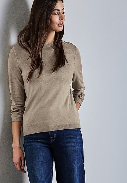STREET ONE Strickpullover mit Rollsaum am Ausschnitt günstig online kaufen