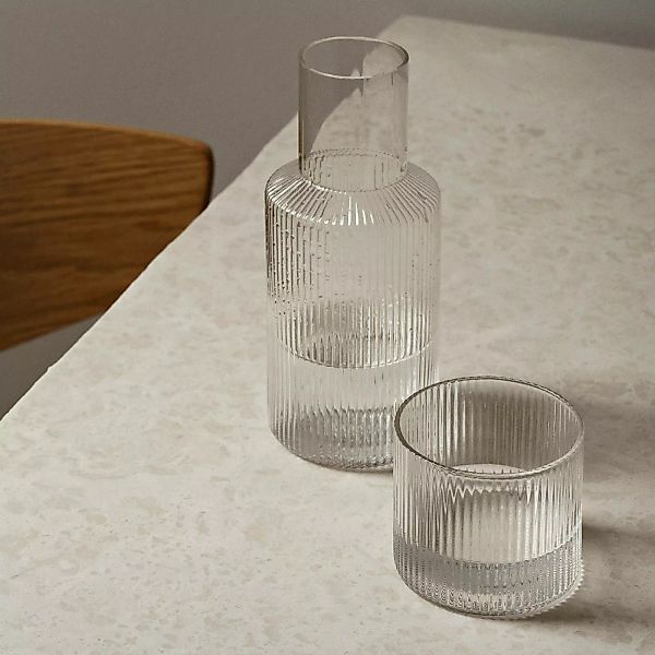 ferm LIVING Karaffen-Set Ripple Small, klar, Glas, 2-teilig günstig online kaufen