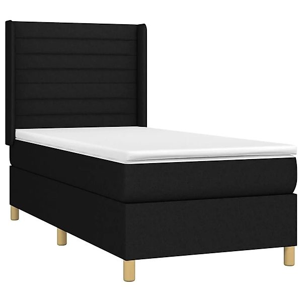 vidaXL Boxspringbett mit Matratze & LED Schwarz 90x190 cm Stoff 3138919 günstig online kaufen