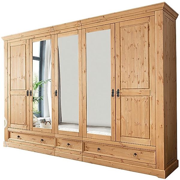 expendio Kleiderschrank Kimberly 2 Kiefer / Eiche gebeizt geölt, 310x215x62 günstig online kaufen