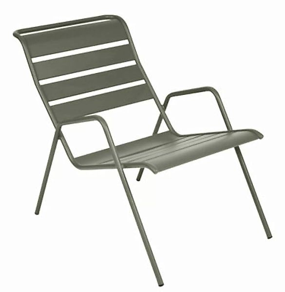 Lounge Sessel Monceau metall grün grau / stapelbar - Fermob - Grau günstig online kaufen