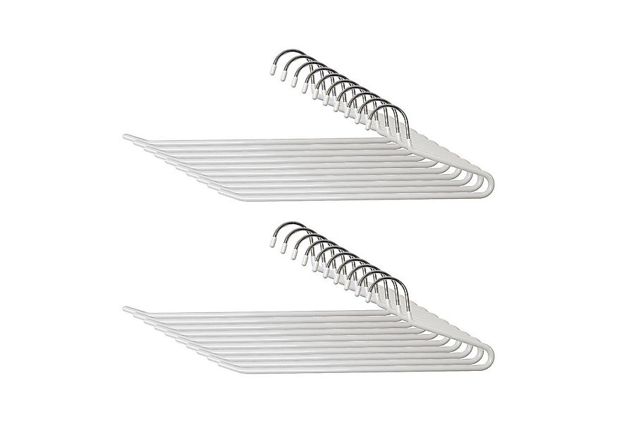 relaxdays Kleiderbügel Rutschfestes Hosenbügel Set, (Set, 20-tlg), weiß günstig online kaufen