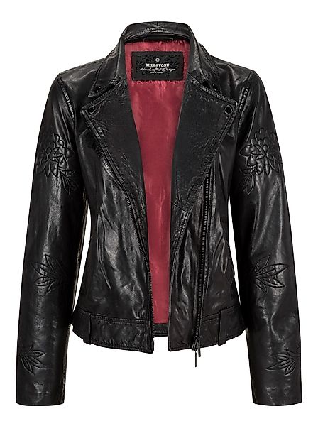 Milestone Lederjacke MS-Nelly mit floralen Mustern günstig online kaufen