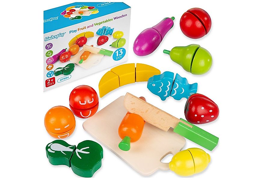 kinderplay Spielküche Holz Schneide Set Obst Gemüse – Lernspaß – Kinderküch günstig online kaufen