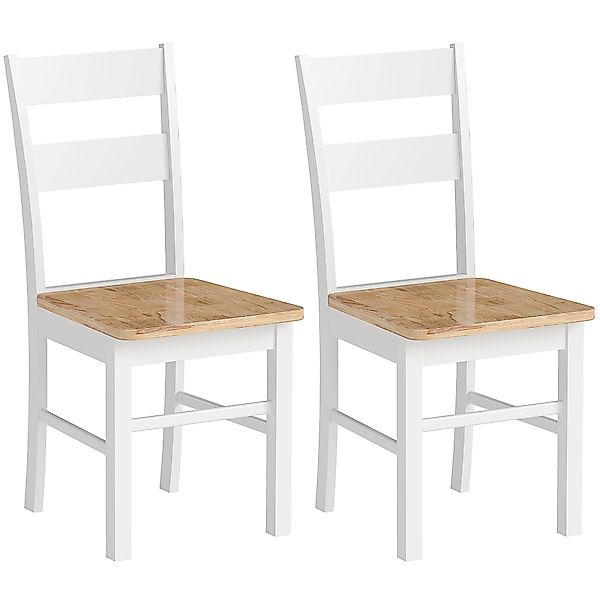 HOMCOM Esszimmerstühle 2er Set Küchenstuhl mit Rückenlehne, Armlose Stühle, günstig online kaufen