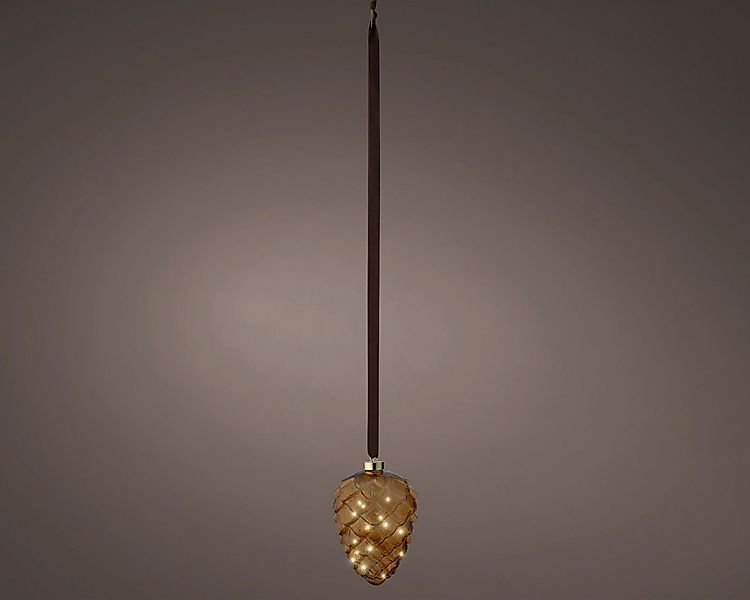 Lumineo Dekofigur LED Zapfen braun/ warmes weiss 21cm günstig online kaufen