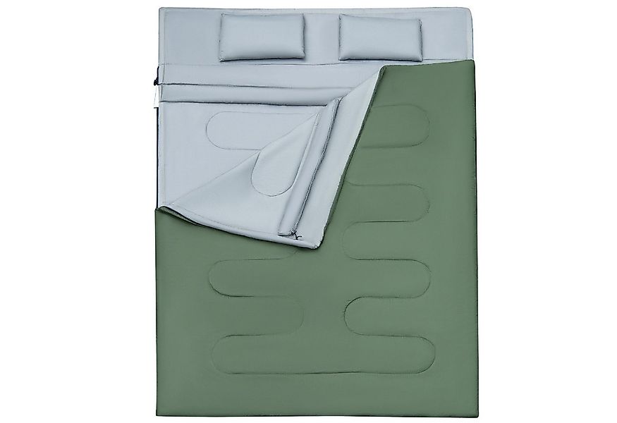 COSTWAY Doppelschlafsack, 220x150cm, 2 Personen+Kissen, 3 Jahreszeiten, 0°C günstig online kaufen