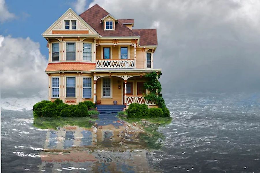 Papermoon Fototapete »Haus im Wasser« günstig online kaufen