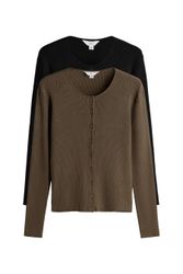 The Set Strickjacke The Set gerippte günstig online kaufen