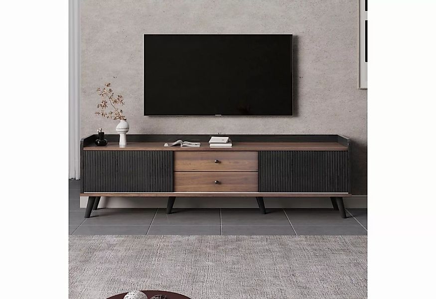 Celya TV-Schrank mit zwei Schubladen,H58/L160/T40 cm TV- Lowboard niedrige günstig online kaufen
