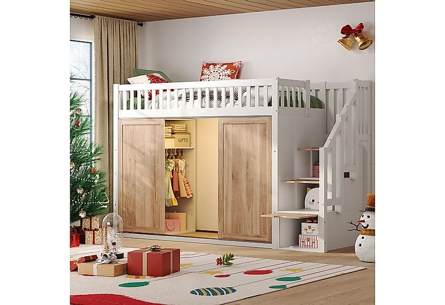 i@home Kinderbett Kinderbett,Hochbett,mit Kleiderschrank und Treppenschrank günstig online kaufen
