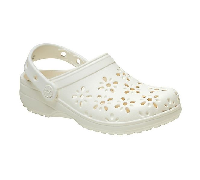 Crocs Sandale Classic Floral Cut Out Clog weiss Damen Badeschuh günstig online kaufen