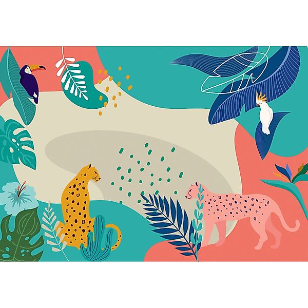 Komar Vliesfototapete Jungle Rendezvous 400 cm x 280 cm günstig online kaufen