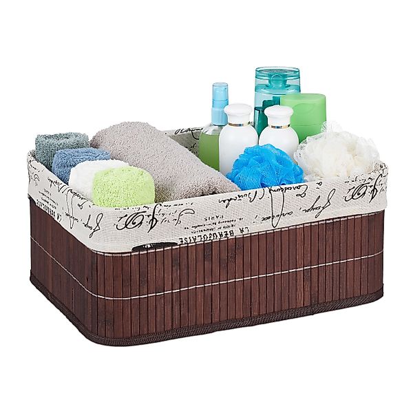relaxdays Aufbewahrungskorb 4 x Aufbewahrungskorb Bambus günstig online kaufen