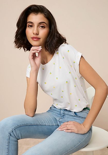 Tamaris T-Shirt mit femininen Allover-Print und lässiger Passform günstig online kaufen