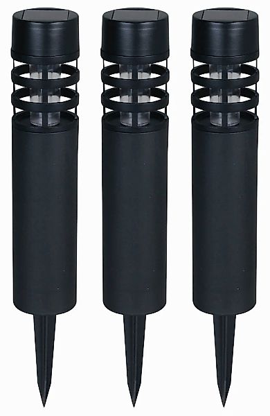 LUXFORM Gartenleuchte »Solar-Gartenleuchten - Montelimar - 3 St - Schwarz«, günstig online kaufen