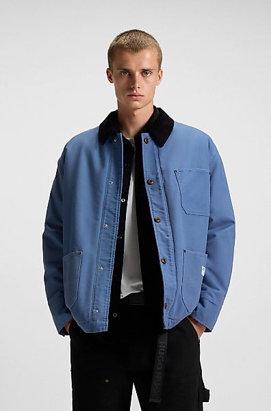 HUGO Blue Hemdjacke "Brams", Cordkragen, Oversized Fit, leicht wattiert günstig online kaufen