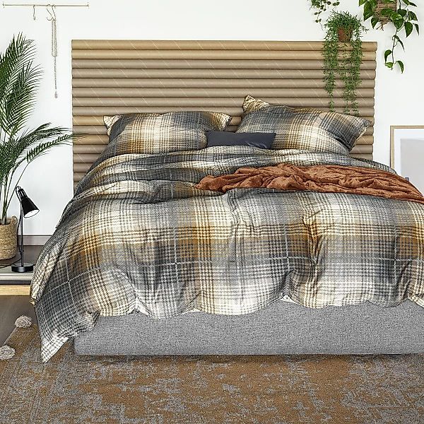 Irisette Mako Satin Bettwäsche Sky 8501-40 Gold Braun Schwarz 135x200 günstig online kaufen
