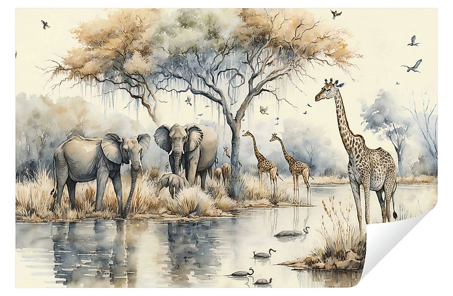 Wallarena Fototapete Kinderzimmer Jungen Mädchen Dschungel Tiere Vlies Tape günstig online kaufen