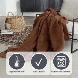 IBENA Wohndecke "Luxus" verschiedene Größen, unifarbenes Design, Kuscheldec günstig online kaufen
