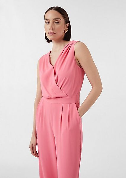 Comma Overall Ärmelloser Jumpsuit mit Wide Leg und Wickel-Ausschnitt günstig online kaufen