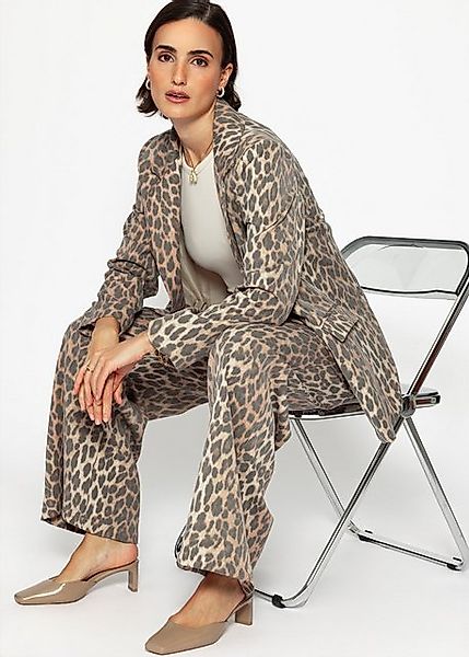 SASSYCLASSY Stoffhose Lässige High-Waist Stoffhose lang mit weitem Bein Loc günstig online kaufen
