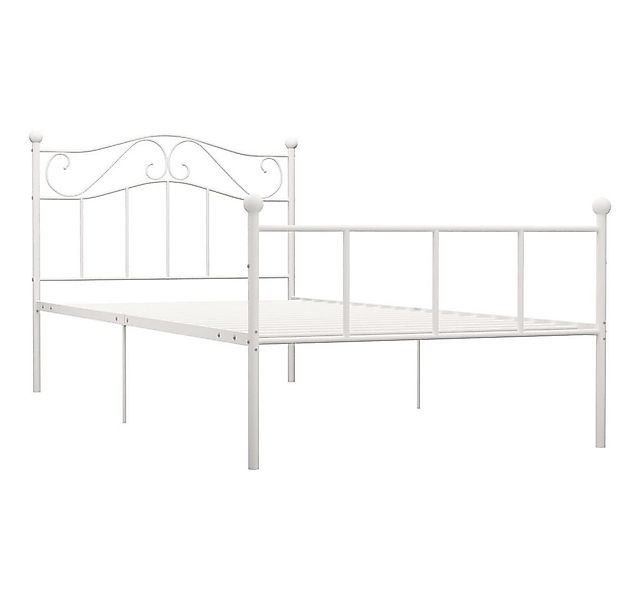 vidaXL Bettgestell, Bettrahmen Weiß Metall 100×200 cm günstig online kaufen