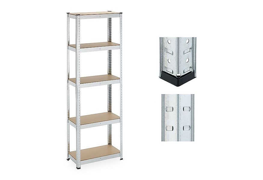 relaxdays Schwerlastregal Verzinktes Schwerlastregal mit 5 Ebenen günstig online kaufen