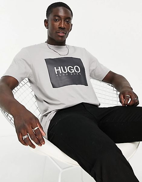 HUGO – Dolive214 – T-Shirt in Grau günstig online kaufen