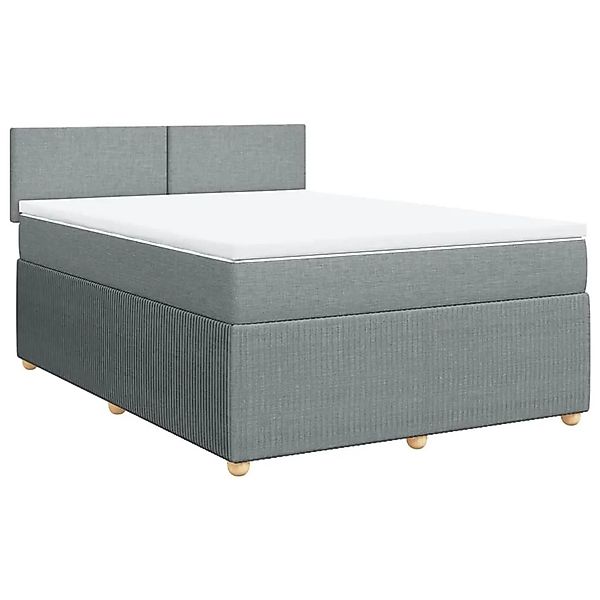 vidaXL Boxspringbett mit Matratze Hellgrau 140x200 cm Stoff 3289772 günstig online kaufen