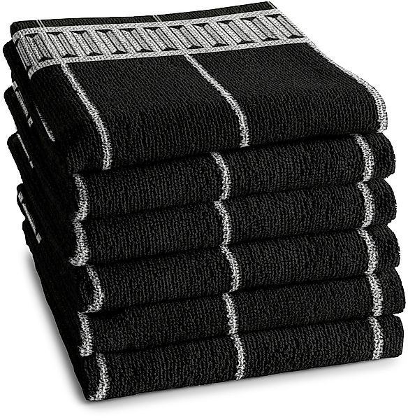 DDDDD Geschirrtuch "DDDDD Küchenhandtuch Jules 50x55 Anthrazit (6er-Pack)" günstig online kaufen