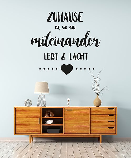 my home Wandtattoo »Zuhause ist, wo man miteinander lebt & lacht« Wandaufkl günstig online kaufen