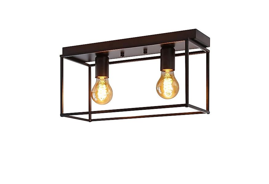 ZMH Deckenleuchte Retro Schwarz industrial 2//3//4 Flammige für Wohnzimmer günstig online kaufen