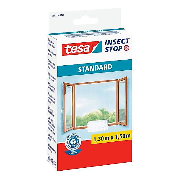 Tesa Insect Stop Fliegengitter Standard mit Klettband 150 cm x 130 cm Weiß günstig online kaufen