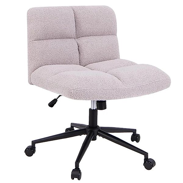 Costway Schneidersitz Stuhl mit Rollen Wippfunktion Modern Hellgrau günstig online kaufen