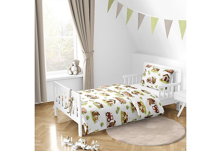 MTOnlinehandel Babybettwäsche Little Farm • 100x135 + 40x60 cm • Bauernhof, günstig online kaufen