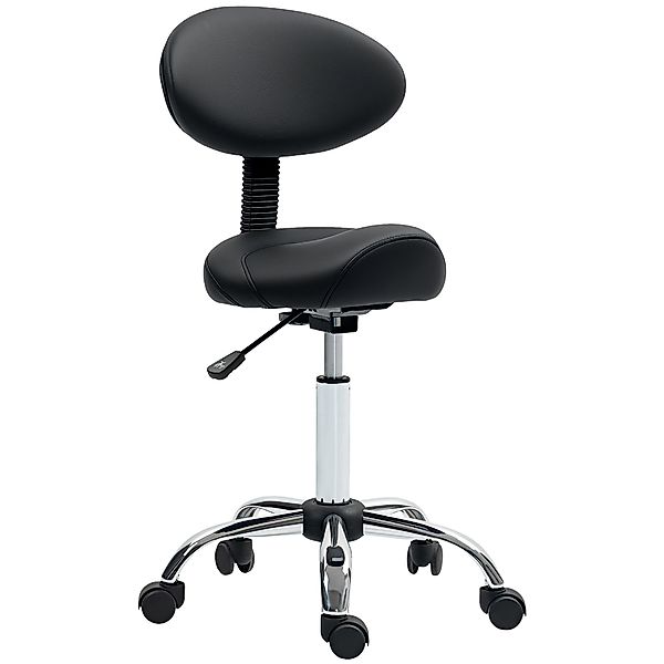 HOMCOM Rollhocker höhenverstellbar mit Rückenlehne Drehhocker 83-98 cm Arbe günstig online kaufen
