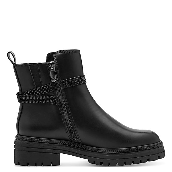 MARCO TOZZI Stiefelette, Blockabsatz, Bikerboots, Zierschnalle mit Strassst günstig online kaufen