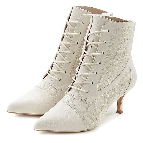 LASCANA Schnürstiefelette in sexy Spitzen Optik, günstig online kaufen