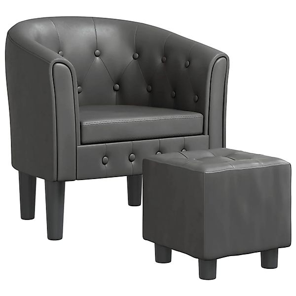 vidaXL Sessel Clubsessel mit Fußhocker Grau günstig online kaufen