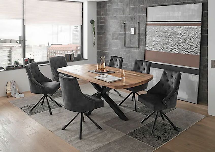 Stolkom Esstisch »Veneti«, 200 cm breit in Bootsform, Tisch Mango Massivhol günstig online kaufen