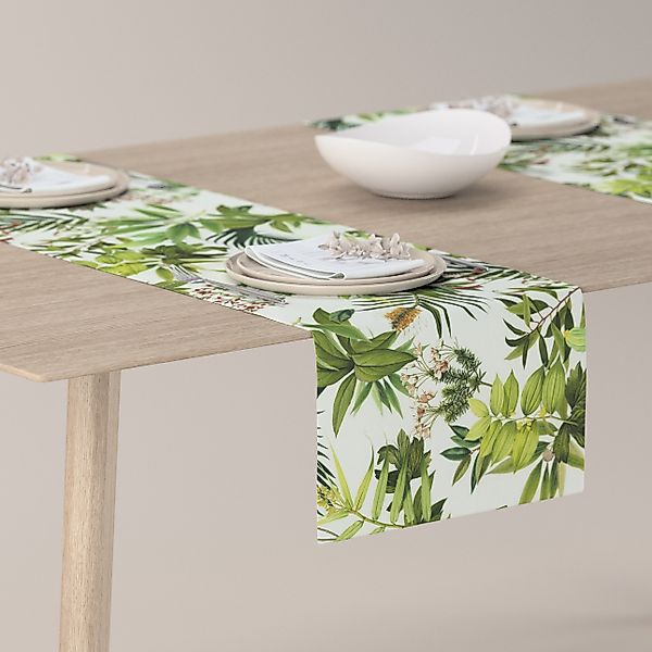 Tischläufer, grün-weiß, 40 x 130 cm, Tropical Island (143-69) günstig online kaufen