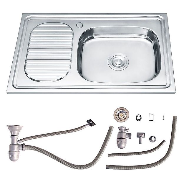 Melko Küchenspüle Edelstahlspüle Einbauspüle Spülbecken 80CM Edelstahl Küch günstig online kaufen