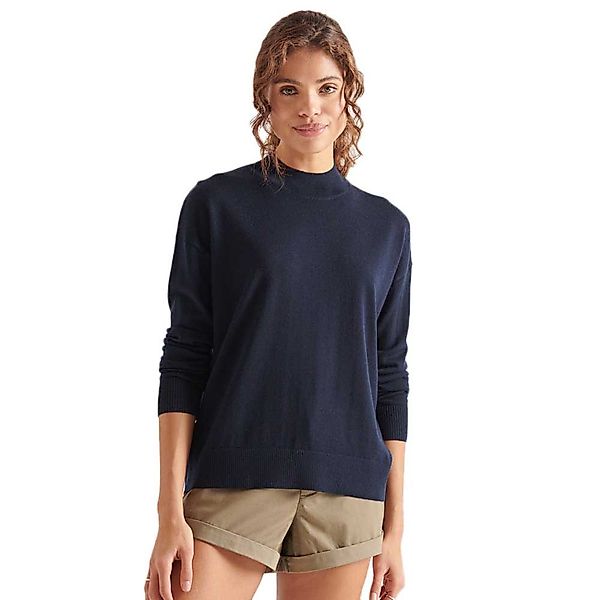 Superdry Merino Stehkragen Sweater S Eclipse Navy günstig online kaufen