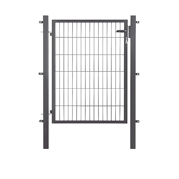 Metallzaun Einzeltor für Doppelstabmatten Anthrazit Rahmen 120 cm x 100 cm günstig online kaufen