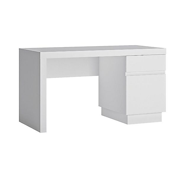 Lomadox Schreibtisch LYNDHURST-129, 135 cm breit, in weiß Hochglanz, B/H/T günstig online kaufen